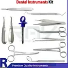 Dental Surgical Instruments Elevator Tweezers Scissor Tooth Examination Tool Kit