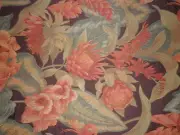 S. HARRIS Floral Foliage Orange Brown Green Remnant New