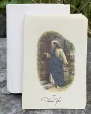 Vintage Religious Sympathy Thank You Cards Jesus Psalms 20 w/envelopes 3.5x5”