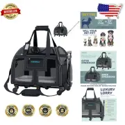 Pet-Friendly Rolling Carrier - Luxury Compliant Travel for Small Dogs & Kittens