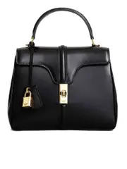 Celine Small 16 Bag in Black Satinated Calfskin