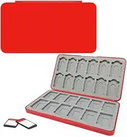 Electro-weideworld 24-Slot Compatible with Nintendo Switch Game Card Case,Switch Games Card Holder Cartridge Portable Card Storage Box for Lite/OLED/NS Games,Red