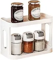 Cabinet Caddy Organizer, Condiment Rack for Cabinet - 2 Tier Condiment Rack | Condiment Rack Organizer for Cabinet Non Slip Base for Refrigerator