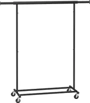 Portable Heavy-Duty Clothes Rack with Wheels and Extendable Rail
