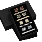NNEOBA 4-Piece Tie Clips & Cufflinks Set with Box
