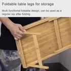 Bedside Table Foldable Bed Bamboo Tray with Folding Legs Multifunctional Storage