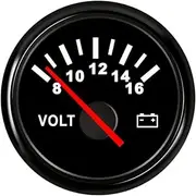 TYZYAGPGNL 52mm 2'' Marine Boat Voltmeter Motor Auto Volts Indicator Voltage Gauge Universal 12V 24V Car Volt Gauge with 7 Colors Backlight Automotive Voltmeter(H)