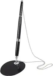 JEWEDECO Reception Pen Anti-theft Pen Holder Signature Pen Desktop Ink Pen for Bank Hotel and Office Desk Accessories