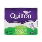 Quilton Double Length Toilet Paper Tissue Rolls 3 Ply Softness 360 Sheets 4 Roll