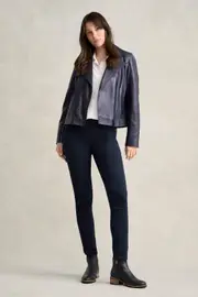 Leather Moto Jacket - Ink