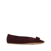 [Ferragamo] Ferragamo Vara Leather Ballerina Shoes 6 US RED
