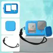 Silicone Case with Wrist Strap and Lens Cover for Gopro Hero10 / 9 - Blue