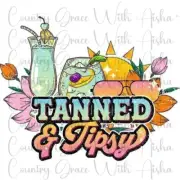 Sublimation Transfer Tanned And Tipsy Print Ready To Press Heat Transfer