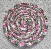 New Uniq Handmade 13" Round Crochet Doily Candle Mat Centerpiece Pink Camo
