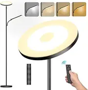 [LUCKEA] Floor Lamp LED Dimmable with Reading Lamp, 48 W 4000 LM Super Bright Uplighter Adjustable Modern Floor Lamp with Remote Control & Touch Control for Living Room Bedroom Office