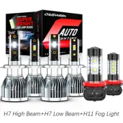 For Smart Forfour 2005-07 H7 H7 H11 LED Headlight Hi-Lo Beam+Fog Light Bulbs 6X (for: Smart)
