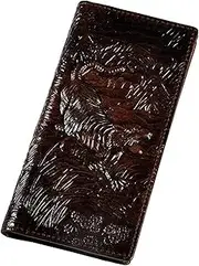 [DLUXCA] Embossed Men's Wallet Long Multi-Card Wallet Personalized Handmade Wallet Clutch Bag (Color : Black, Size : 18 * 9 * 1cm)