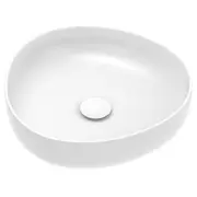 Pebble Small Above Counter Basin, Matte White