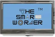 [THE SMART WORKER] Professional Business Card Holder, Metal Case with Velvet Interior, Holds 20 Cards, 3.5 x 2 inches, Glossy Finish, Clear