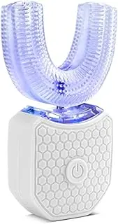 Children's 360° U-Shaped Toothbrush, Blue Light Whitening Wireless Ultrasonic Wave Toothbrush, 3 Adjustable Modes, for 8-15 Years Old Kids,White