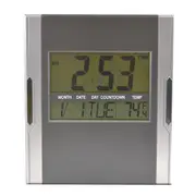 Italplast Digital Display Wall Clock 215mm (Silver/Grey)