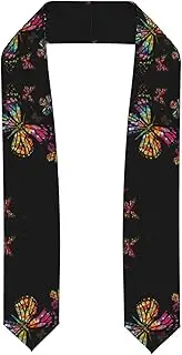 [EdWal] colorful butterfly print Graduation Stole and Sash Class for Unisex Adult Honor Stole Honor Stole of 2025