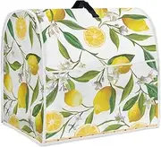Annejudy Floral Lemon Print Stand Mixer Dust-proof Cover for Kitchen Aid Mixer or Coffee Maker, Appliance Dust Cover Kitchen Appliance Accessories with Pocket and Handle, Easy to Clean