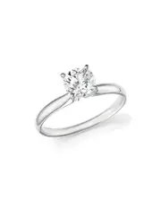 Diamond Round Brilliant Cut Solitaire Ring in 14K White Gold, .50 ct. t. w.