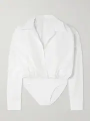 [Norma Kamali] Norma Kamali - Super Habotai Bodysuit - Off-white - small small Off-white