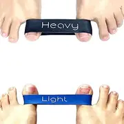 Soxsense Toe Bands for Bunions, Big Toe Separator from Second Toe/Toe Exercise & Stretch Bands Lightweight & Heavyweight (2 Bands)
