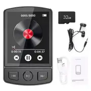 32GB MP3 Player Bluetooth 5.2 1.77" Screen Music Player with Speakers Lossless Sound