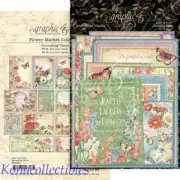 Graphic 45 Flower Market Ephemera Cards 32 pcs 4x6, 3x4 Butterflies, Pansies