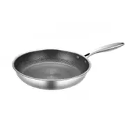 Premium 30cm Stainless Steel Honeycomb Nonstick Skillet Silver