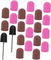 MERRYHAPY Manicure Sand Cap 20pcs Nail Drill Bits Polishing Filing Grit Stylish Durable for Salon Home