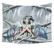 Midwinters Dream Snowy Forest Fairy Tapestry