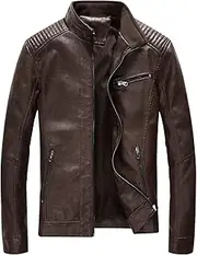 [Fairylinks] Leather Jacket Men Black Motocycle Lightweight Classic