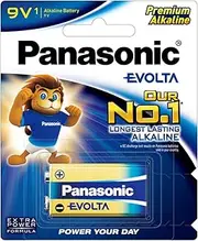 Panasonic 9V Evolta Alkaline Battery, 1-Pack (6LR61EG/1B)