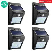 4PCS 20 LED Solar Powered PIR Motion Sensor Light Garden Outdoor Security Lights