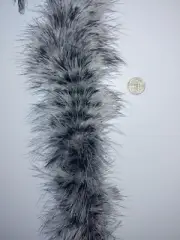 Black + Grey Extra Heavy Weight Marabou Feather Boa 72" (6ft) - NWOT