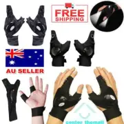 1/2X Finger Glove w/ LED Light Flashlight Gloves Outdoor Rescue Night Fishing AU