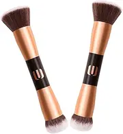 Soft Bristle Makeup Brushes 2pcs Double-ended Set Portable for Powder Blush Smooth Application for Occasions