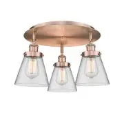 Innovations Lighting 916-3C-10-18 Cone Flush Cone 3 Light 18"W - Copper