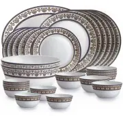 Dinner Set BLU Solitaire Series Opal-ware, 27 Pieces, White, Service for 6