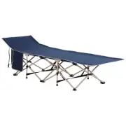 Camping Cot: Portable Single Military Bed for Outdoor Travel, Blue