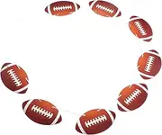 BELLIFFY 8pcs Rugby Flag Sequin Football Flag Banners Baseball Banners Football Sports Football Accessories Football Soccer Ball Flag Football Baseball Decoration Paper Light Brown