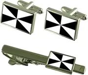 [Select Gifts] Lisbon City Portugal Flag Cufflinks Tie Clip Box Gift Set