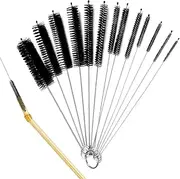 Straw Cleaner Brush Set - 10 Piece Set Nylon Tube Brushes, Pipe Cleaner Brush | Small Cleaning Brushes Hooks, Bottle Brush Set, Portable Cleaning Tools for Bottles, Straws and Pipes