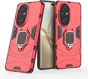 Case for Honor 200 Pro,Hybrid Heavy Duty Protection Shockproof Defender Kickstand Armor Case Cover,Red
