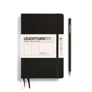 Notebook Paperback Hardcover, Plain, 219 Numbered Pages (Black) - B6+