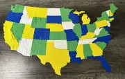 3D Printed Topographical United States Map Puzzle